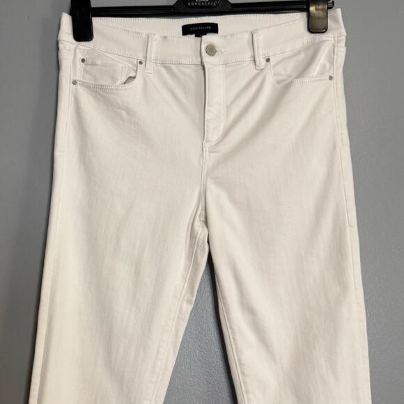Ann Taylor White Denim The Skinny Leg High Rise Jean 10 - Picture 2 of 6